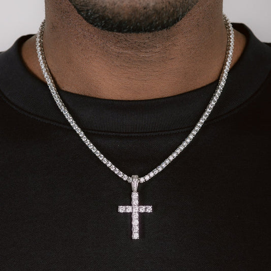 Gold Cross Tennis Chain