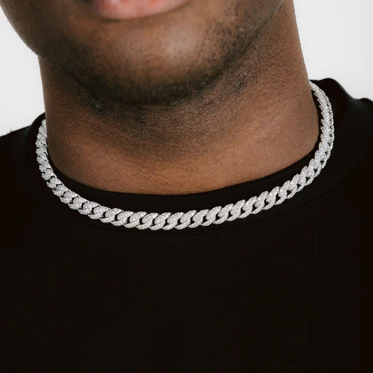 Thin Iced out Gold Chain