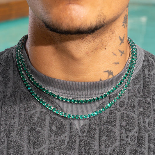 Emerald Gold Tennis Chain