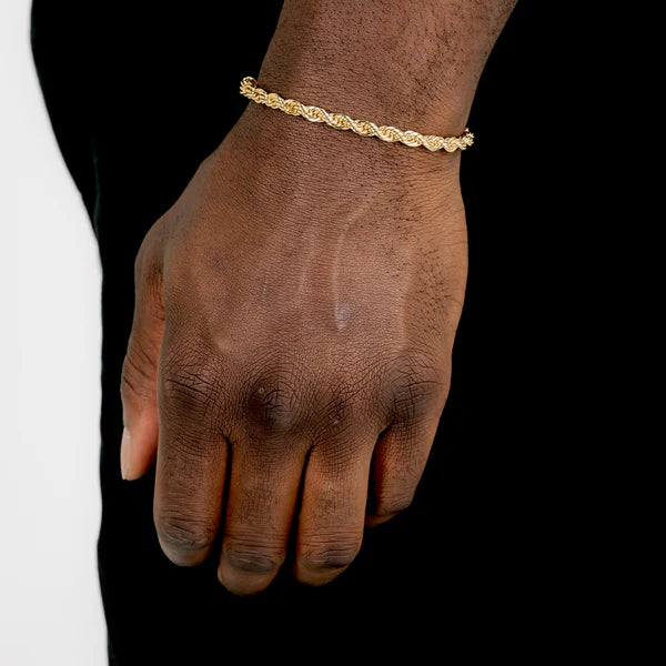 3mm Gold Rope Bracelet