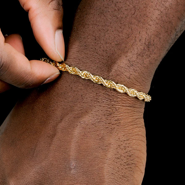 3mm Gold Rope Bracelet